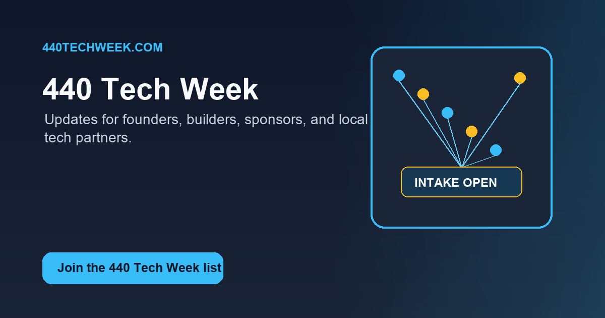 440 Tech Week launch card