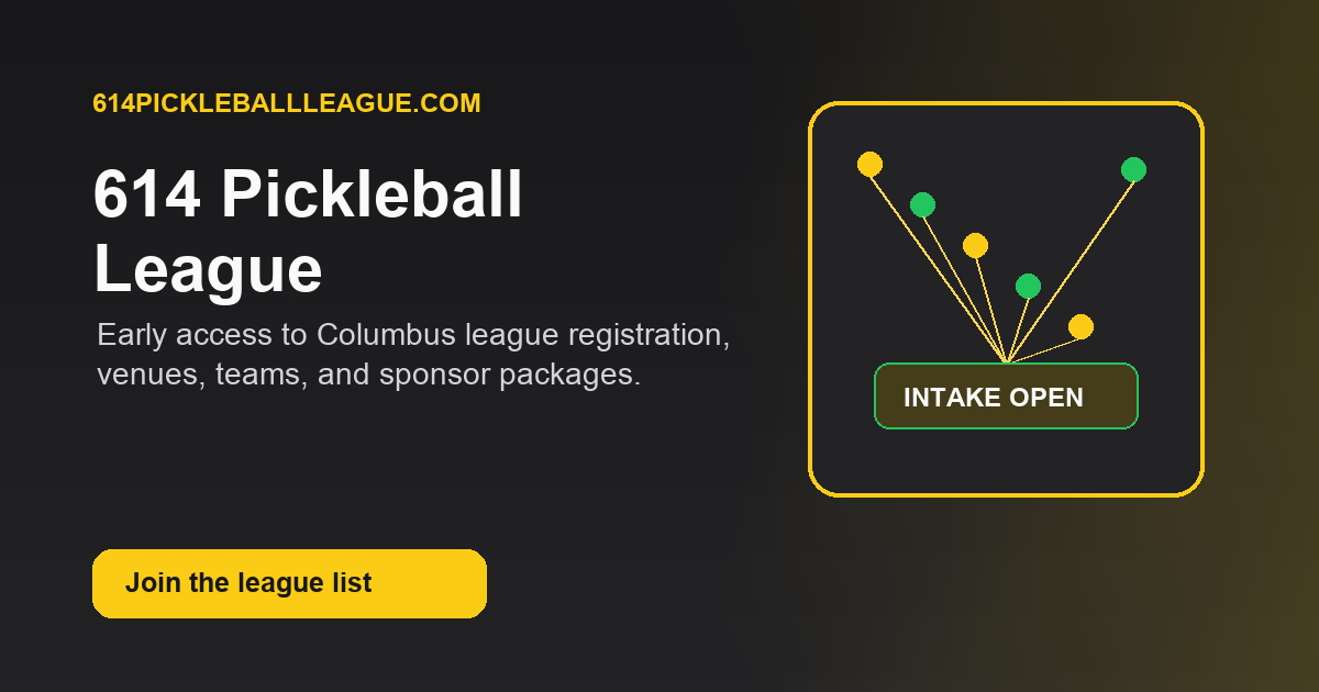 614 Pickleball League launch card
