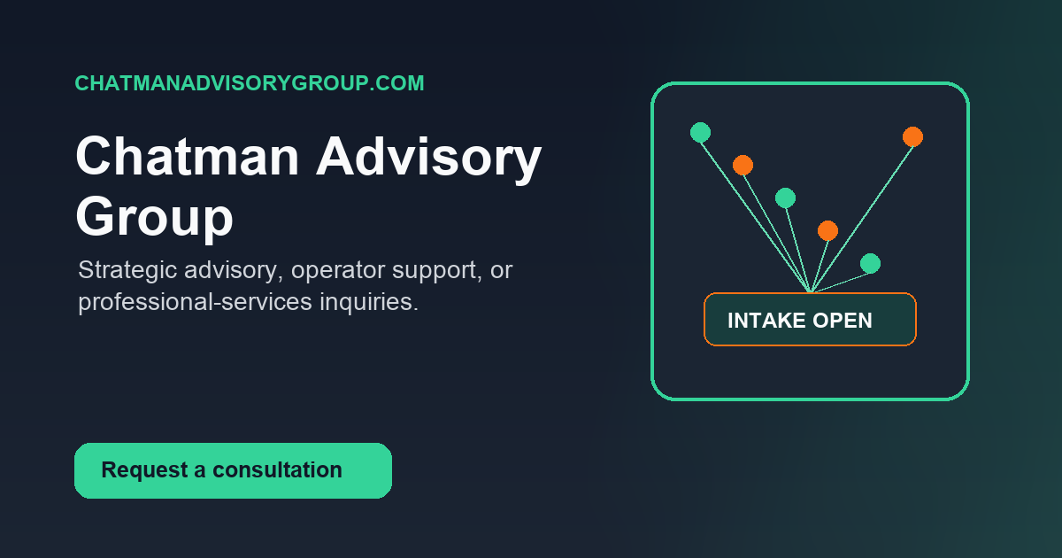 Chatman Advisory Group launch card