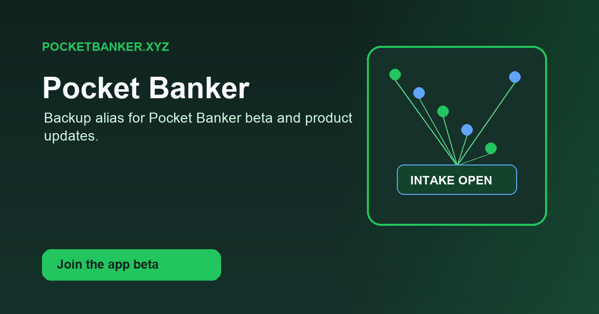 Pocket Banker launch card